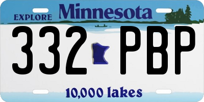 MN license plate 332PBP