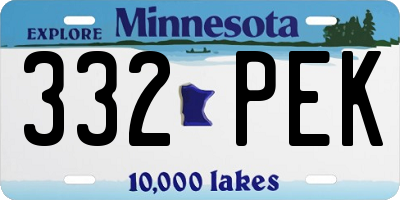 MN license plate 332PEK
