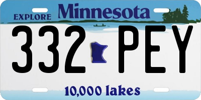 MN license plate 332PEY