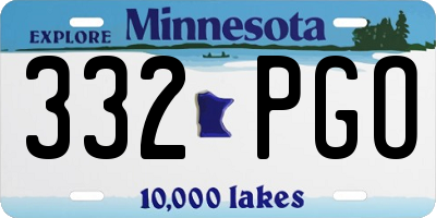 MN license plate 332PGO