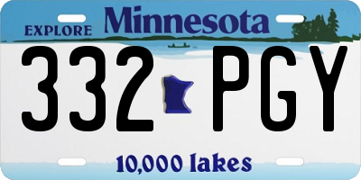 MN license plate 332PGY
