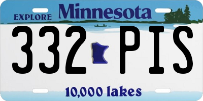 MN license plate 332PIS