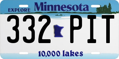 MN license plate 332PIT