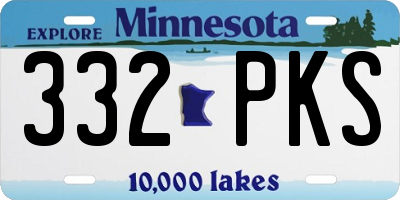MN license plate 332PKS