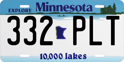 MN license plate 332PLT