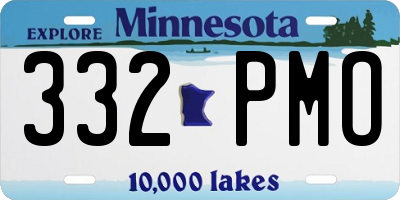 MN license plate 332PMO