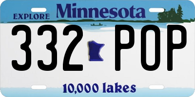 MN license plate 332POP