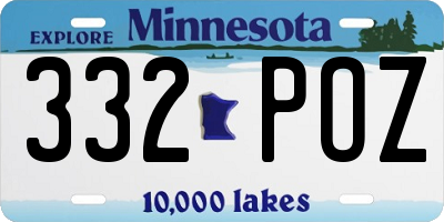 MN license plate 332POZ