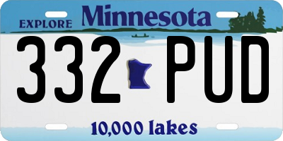 MN license plate 332PUD