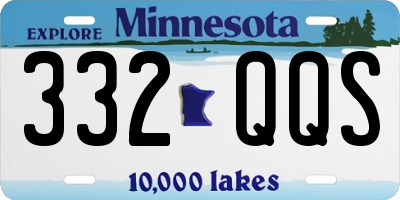 MN license plate 332QQS