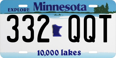 MN license plate 332QQT