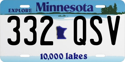 MN license plate 332QSV