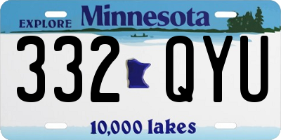 MN license plate 332QYU