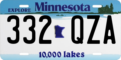 MN license plate 332QZA