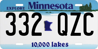 MN license plate 332QZC