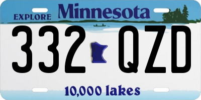 MN license plate 332QZD