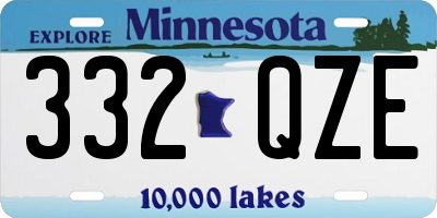 MN license plate 332QZE