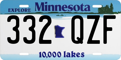 MN license plate 332QZF