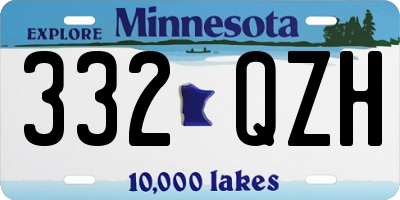MN license plate 332QZH