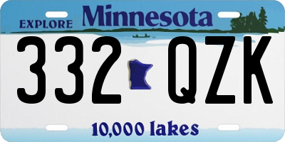 MN license plate 332QZK