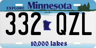 MN license plate 332QZL