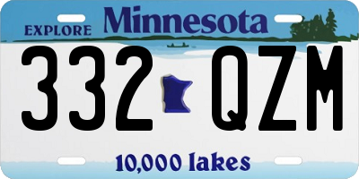 MN license plate 332QZM