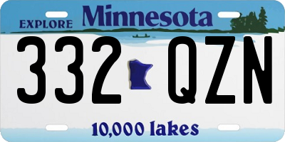 MN license plate 332QZN