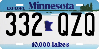 MN license plate 332QZQ
