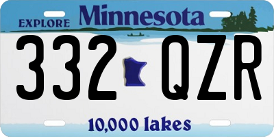 MN license plate 332QZR