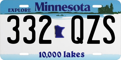 MN license plate 332QZS