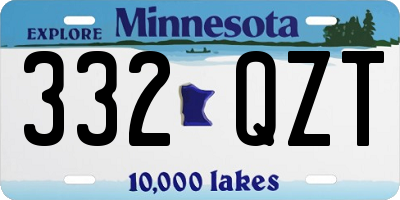 MN license plate 332QZT