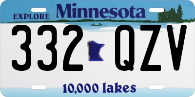 MN license plate 332QZV