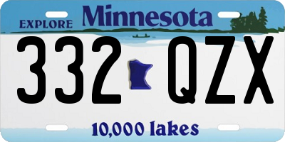 MN license plate 332QZX