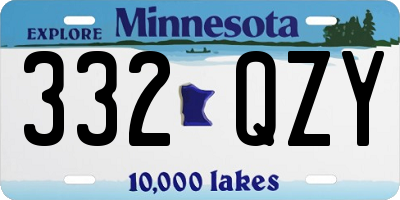 MN license plate 332QZY