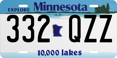 MN license plate 332QZZ