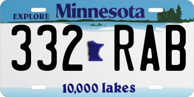 MN license plate 332RAB