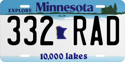 MN license plate 332RAD