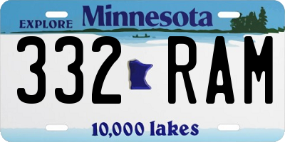 MN license plate 332RAM