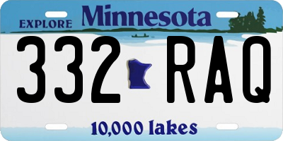 MN license plate 332RAQ