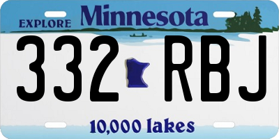 MN license plate 332RBJ