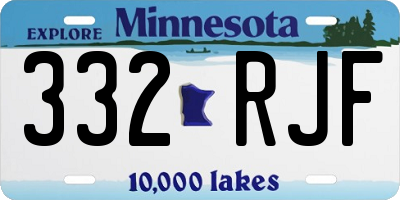 MN license plate 332RJF