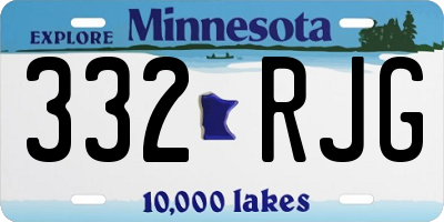 MN license plate 332RJG