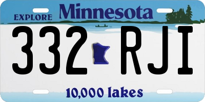 MN license plate 332RJI