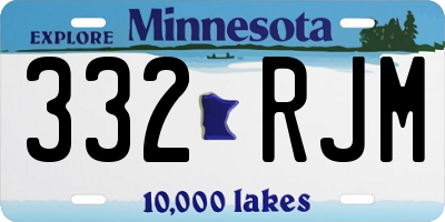 MN license plate 332RJM