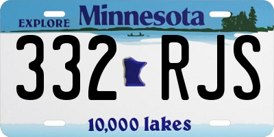 MN license plate 332RJS