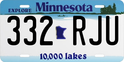 MN license plate 332RJU