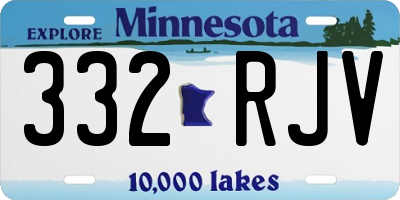 MN license plate 332RJV