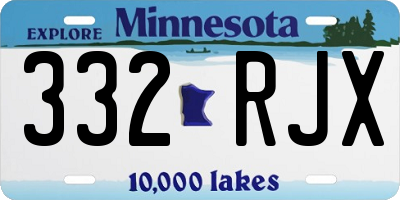 MN license plate 332RJX
