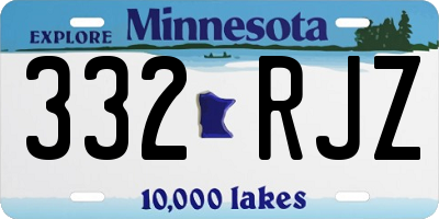 MN license plate 332RJZ