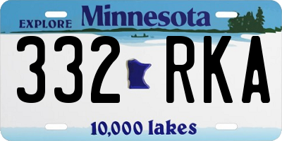 MN license plate 332RKA